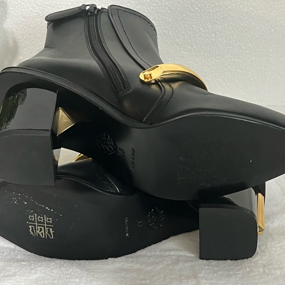 Alexander McQueen black with gold trim booties size 36 - Picture 14 of 16